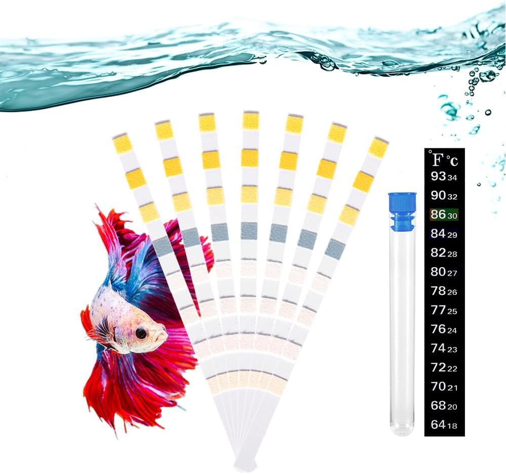DaToo 8-in-1 Aquarium Test Strips with Thermometer